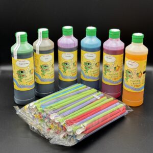 6x 500 ml Set itzyslush Premiumsirup + 125 Löffelhalme - vegan, gluten-, lactose