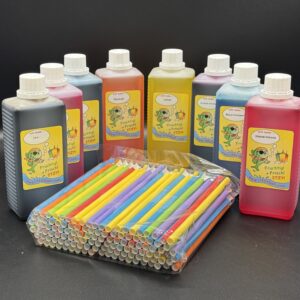 8x 500 ml + 125 Löffelhalme - Set itzyslush Premiumsirup - vegan, gluten-, lactosefrei